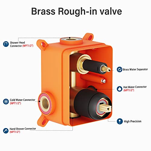 Himk Shower System,10 Inches Rain Shower Head With Handheld Shower Combo Set, Wall Mounted Rainfall Shower Head System,Shower Faucet With Valve And Trim,Matte Black #TOP7