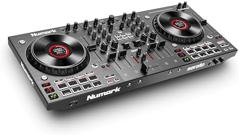Numark NS4FX Controladora DJ de 4 Canales, Jog Wheels Táctiles Co...
