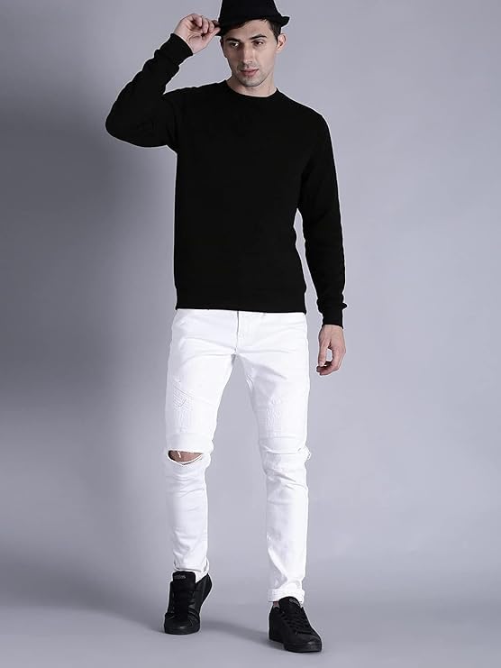 Image of Men's Pure Cotton Winterwear Full Sleeve Crew Neck Sweatshirt