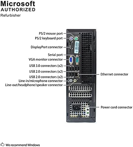 Dell Optiplex 9020 Small Form Factor Desktop with Intel Core i7-4770 Upto 3.9GHz, HD Graphics 4600 4K Support, 32GB RAM, 1TB SSD, DisplayPort, HDMI, Wi-Fi, Bluetooth - Windows 10 Pro (Renewed)