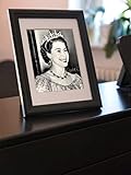 hochwertigen Passepartout Wombat Verlag Queen Elisabeth II - Gerahmtes Repro-Autogramm - Gerahmt - Junge Königin