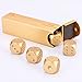eoocvt 5 in 1 Precision Aluminum Alloy Solid Metal Dices Poker Party Game Toy Portable Dice Man Boyfriend Gift - Gold Rectangle