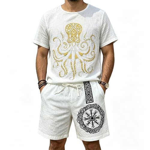 T-shirt à manches courtes + pantalon court ensemble survêtement de loisirs