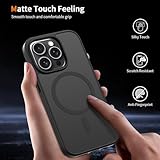 Lyhsgao for iPhone 14 Pro Case Magnetic: with Magsafe Full Camera Protection Military Grade Shockproof Cover Slim Thin Translucent Matte for iPhone 14 Pro Phone Case 6.1 Inch Black - Image 6