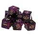 Yourandoll 10 STÜCKE Polyedrische Würfel D6 Dice Würfel Spielwürfel for DND RPG Tischspiele (Lila Schwarz)