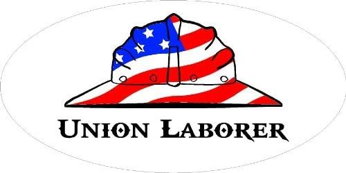 3 - Union Laborer Hard Hat/Helmet Stickers 1 1/2" x 3" H249