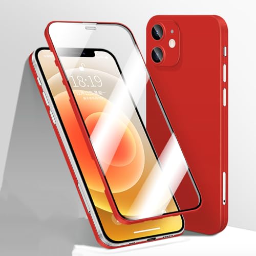 Coque iPhone 12 antichoc anti-rayure couverture intégrale rouge