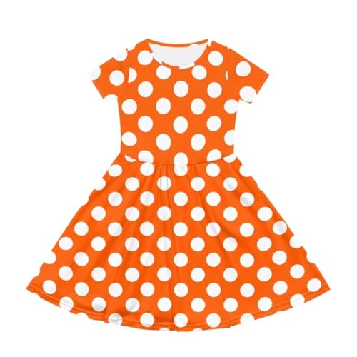 Beginterest Little Girls Dress Short Sleeve Summer Casual Swing Sundress with Pocket for Kids 2-14 Years