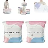 2 sacchetti sottovuoto senza pompa, grandi sacchetti da viaggio a compressione con valvola a pressione, soluzione salvaspazio all'80% per coperte, trapunte, attrezzatura stagionale (L: 60 x 80 x 32 cm
