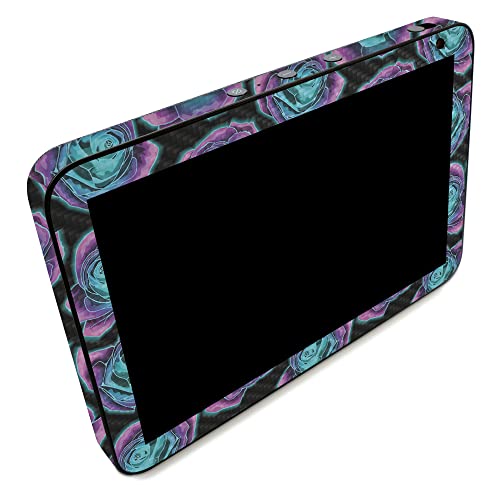 Image of MightySkins Carbon Fiber Skin Compatible with Amazon Echo Show 8 (Gen 2) - Crystalline Roses | Protective, Durable Textured Carbon Fiber Finish | Easy to Apply
