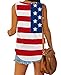 XIEERDUO Womens July 4 Tank Tops Patriotic American Flag Print V Neck Tops 3XL