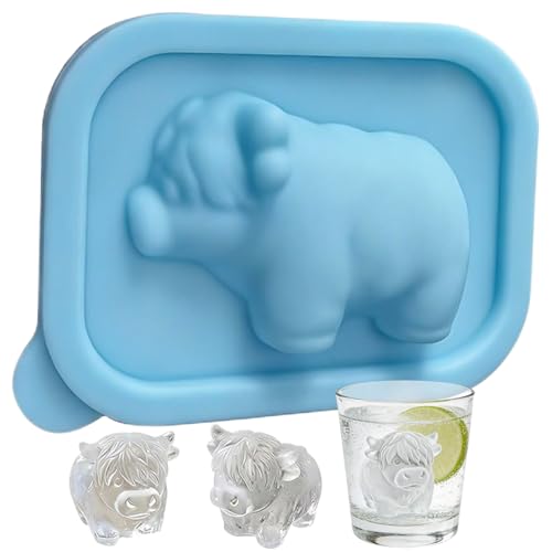 Ice Cubes Tray,3D Silicone Cow Ice Cubes Tray | Funny Mold Container Tools - for Whiskey Wine Juice Bourbon Kitchen Parties Drin