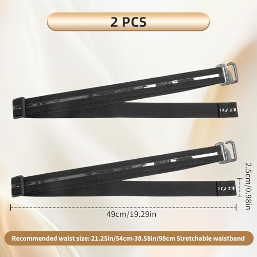 2 Pcs Shirt Stays Belt For Men,Adjustable Belt Style Stays Keepers Elastic Belt Accessories For Men2
