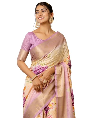 Image of Satrani Women'S Silk Printed Weaving Ready To Wear One Minute Pre Pleated Readymade Saree With Unstitched Blouse Piece
