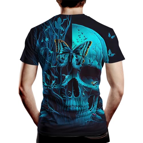 RASBCTK Men's Skull Graphic Tshirt 3D Print Skeleton Shirt for Men Funny Skull Tees Top - Image 3