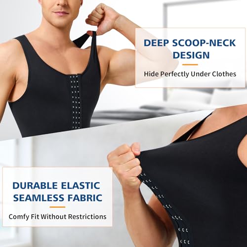 Men Shapewear Tummy Control Bodysuit Waist Trainer Full Body Shaper Fajas Compression Shirts Shorts Slim Belly4