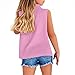 Girls Linen Tank Tops Spring Summer Beach Vacation Cotton Collar Sleeveless Shirts Casual Gauze Crewneck Button Down Tunic Top Cruise Capsule Wardrobe Valentine's Day Camisole Size 7-8 Pink
