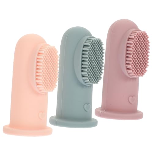 3Piezas Silicona para Bebés de Unidades Suave y Duradero Limpieza Masaje de Encías para Viaje y Uso Infantil