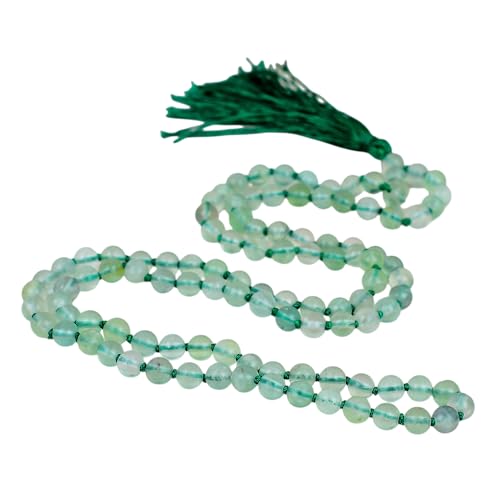Mala de yoga en fluorite naturelle 108 perles de 6mm nouées main