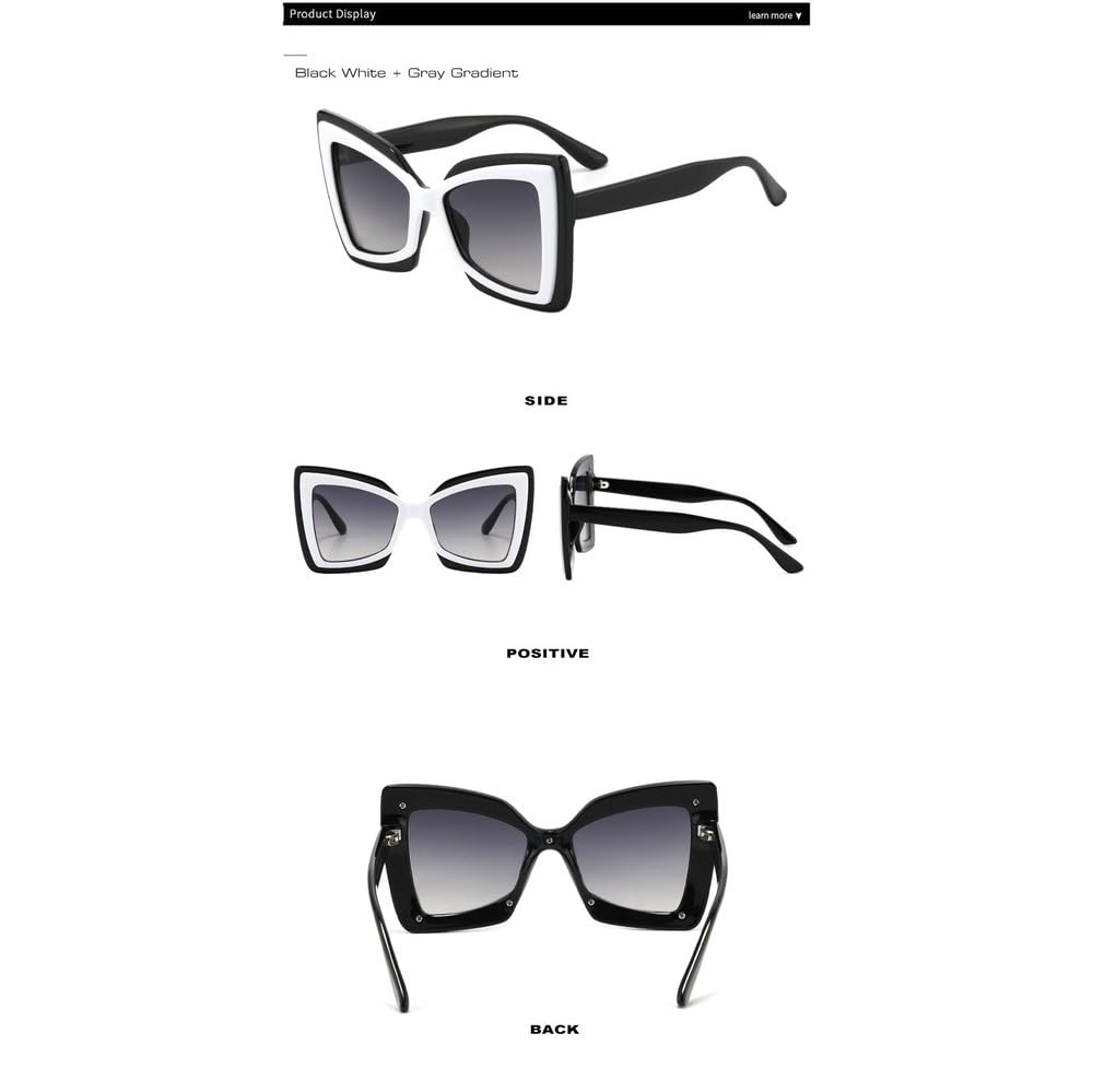 Modne, duże, dwukolorowe okulary przeciwsłoneczne damskie w stylu kocie oko, retro, z soczewkami gradientowymi, UV400, modne męskie okulary przeciwsłoneczne