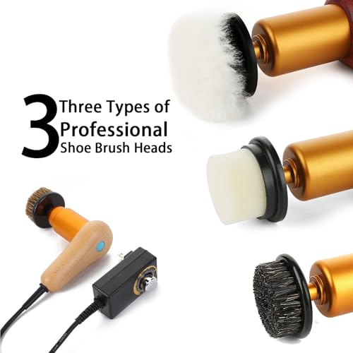 75W Power Electric Shoe Polisher, Adjustable 6 Speed Electric Polisher, Perfect for Leather Shoes and Sneakers, 3 Brush Heads,Time-Saving Solution for Shoe Cleaning (1) (Extra Large) - Thumbnail 4