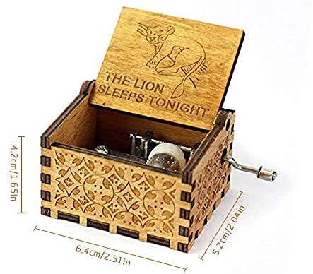 Image of Zesta Lion King Wooden Musical Box Gift | Vintage Music Crank Mini Collectible for Girlfriend, Boyfriend, Husband, Wife | Unique Musical Gifts for Music Lovers | Classic Wooden Box