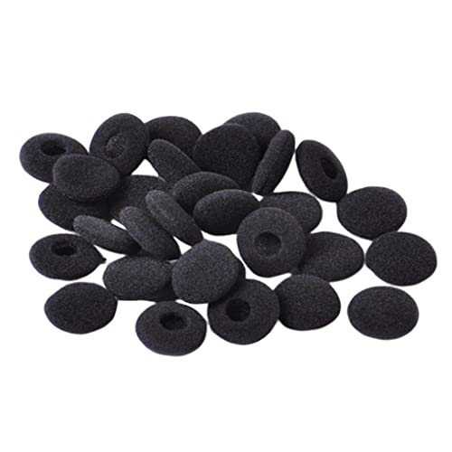 Hzoibyze Almohadillas de Esponja de 18 Mm para Auriculares, 16 Unidades, Repuesto Negro, para Auriculares Intrauditivos.