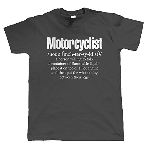 Motorcyclist Definition, Mens Funny Biker T Shirt | Motorbike Gift Him Dad Medium Charcoal