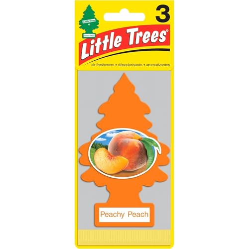 Image of LITTLE TREES Car Air Freshener | Hanging Paper Tree for Home or Car | Peachy Peach | 3 Pack