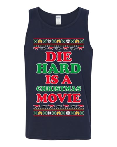 Die Hard is a Christmas Movie Classic McClane Hans Nakatomi Plaza Xmas Party Holiday Movies Ugly Christmas Mens Tank Top2
