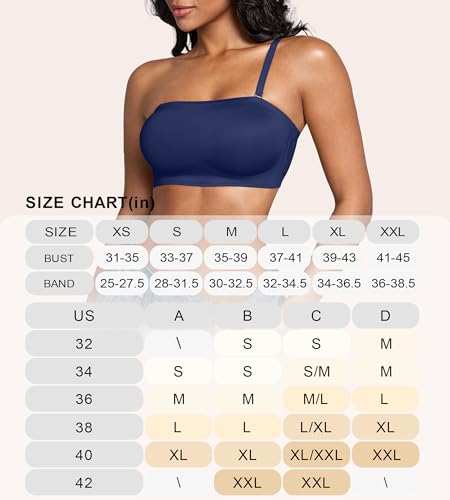 Image of DEANGELMON Strapless Bras for Women Non-Slip Silicone Bandeau Seamless Tube Top Bralette Comfy Non Padded Stretchy Stylish