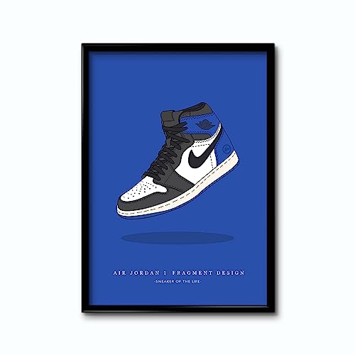 エアジョーダン1 ハイ フラグメントデザイン Air Jordan 1 FRAGMENT DESIGN スニーカーポスター ストリート イラスト ウォールアート インテリア ポスターフレーム付き【キックスポスター】