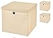 Produktbild Stick&Shine 3X Aufbewahrungs Korb Creme Faltbox 33 x 33 x 33 cm Regalkorb faltbar mit Deckel