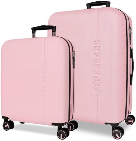 Pepe Jeans Montana Juego de Maletas Rosa 55/68 cms Rígido ABS Cie...