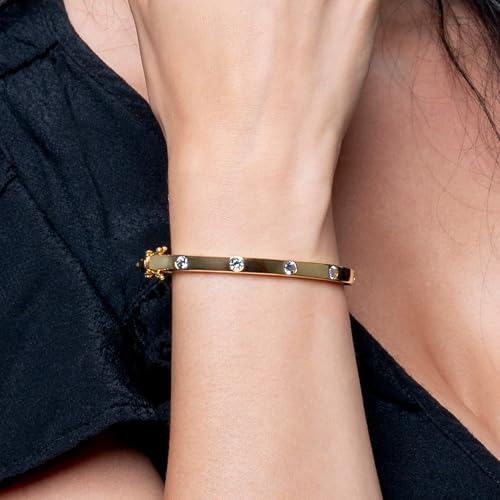 Amazon Essentials 14K Gold-Plated Cubic Zirconia Bangle Bracelet4