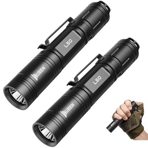 WUBEN L50 Flashlight 1200 High Lumens Tactical Flashlight Pocket Rechargeable Flashlight IP68 with 5 Mode Flash Light, LED Tail Switch Flash Light for Emergencie Camping Home Inspection Repa