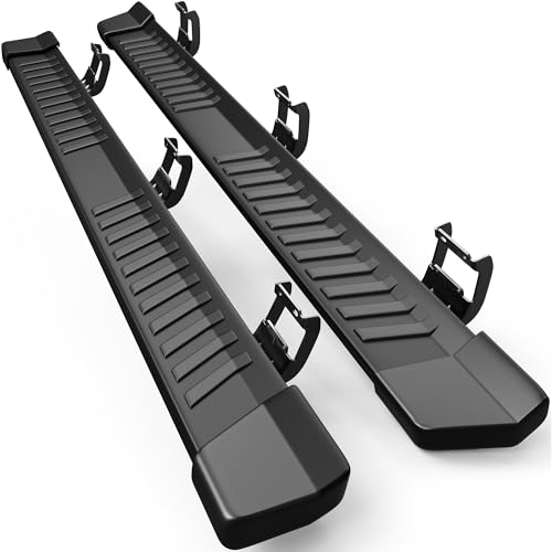 Estribos de acero inoxidable negros 6 pulg para Ford F150 y F250