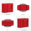 WZYCWB Portable Storage Tote Bag for Adults, Red, Polyester with Vinyl Lining, Zippered, 53 x 40 x 23 cm, Foldable Large Capacity #3