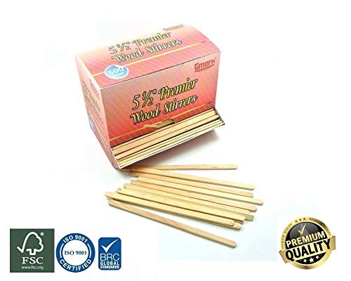 Gmark Disposable Wooden Stirrer, Wood Coffee Stir Sticks 5.5 Inch For Tea Beverage, Corn Dog Stick Craft Stick, 500 Pcs/Box Gm1010 (500) #TOP5