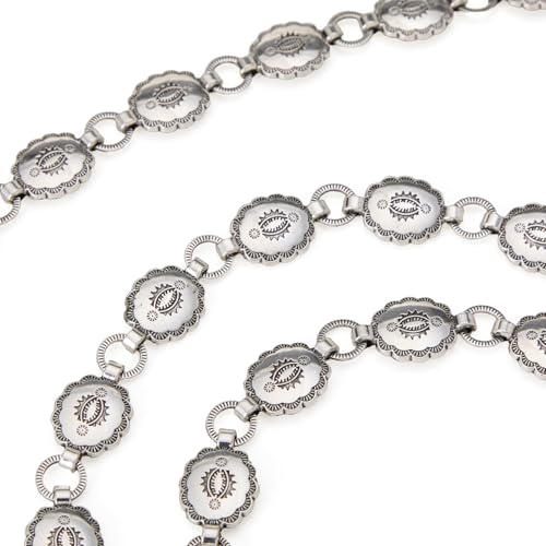 Western Metal Concho Belt for Women Cowgirl Chain Waist Belts for Dresses Jeans Country Concert Outfit3