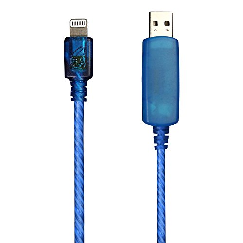 Pilot Electronics EL-1402B Electroluminescent V2 Charge/Sync iPhone 5 Cable, Blue