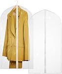 Clear Vinyl Gown Bag - Protect Your Clothing While Traveling and Dust Free While Hanging in Your Closet. These Garment Bags are Ideal for Coats, Suits, Dresses or Gowns - Set of 2 (24 X 65 Inches)