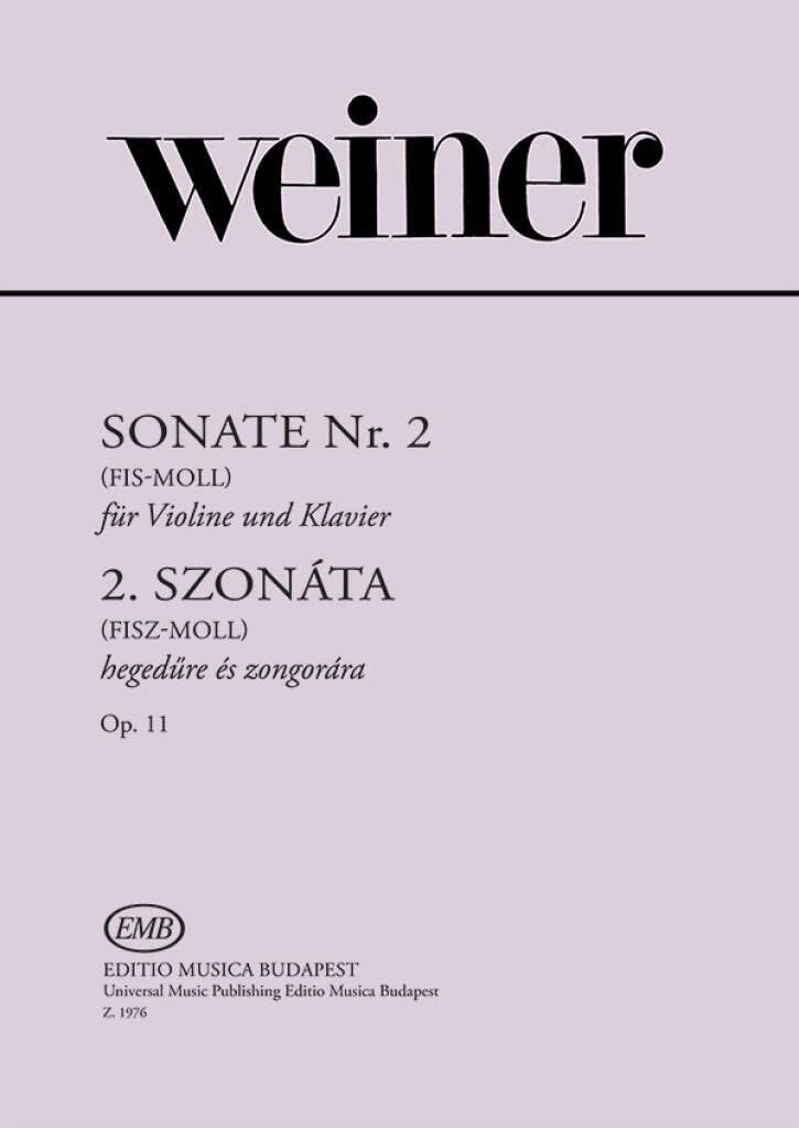 Sonate nr. 2 op. 11 fis-moll violon à jouer lors de vos concerts de musique de chambre