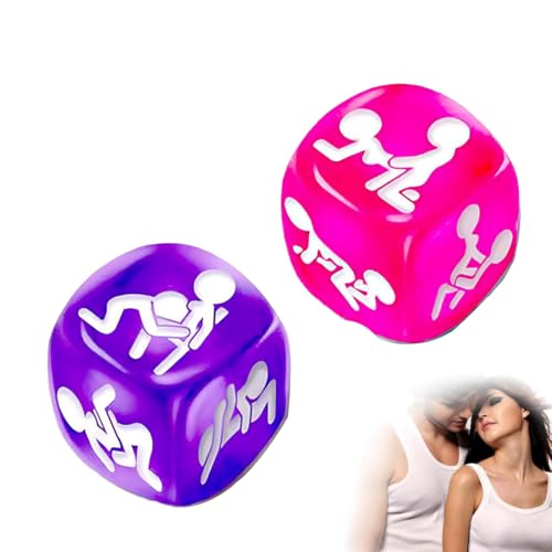 WeddHuis Set de 2 Dés Érotiques Jeu de Positions Sexuelles Livre Ludique pour Couples Jeu Humoristique pour Soirées, Chambre à Coucher, Cadeau pour Adultes et Amoureux