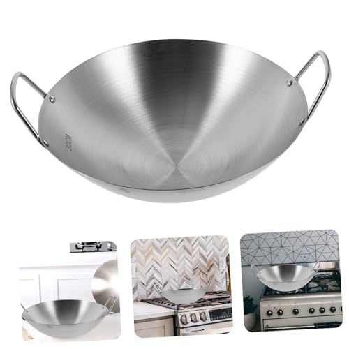 Wok de acero inoxidable con doble asa y antiadherente miniatura 2