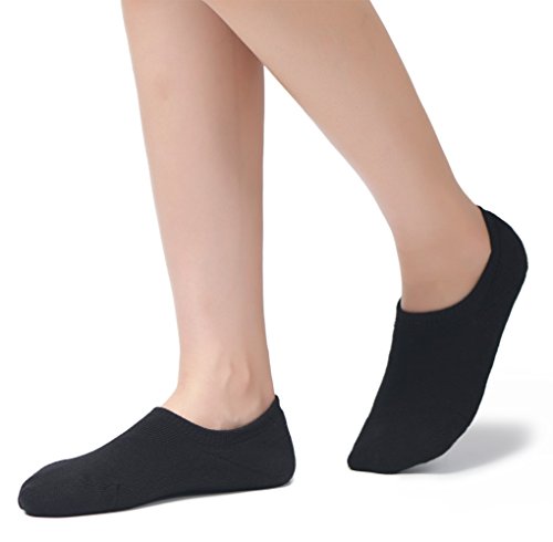 Leotruny Women's Cushion Sweat-Absorbent Breathable Soft Athletic No Show Socks (Black) #TOP1