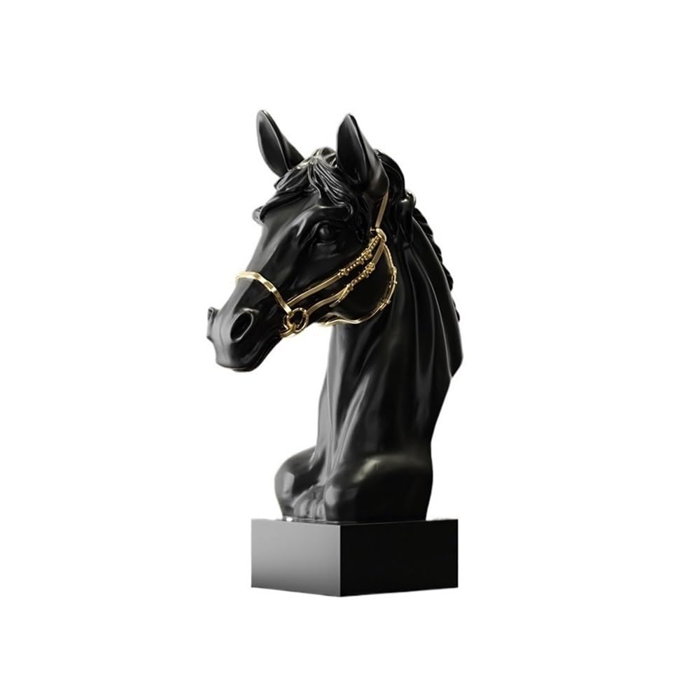 WQQYU6HKF Table Decorations Art Horse Ornaments Resin Sculpture Light Luxury Living Room Wine Cabinet Office Display Decoration Art Statue(Black)