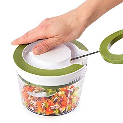SEASPIRIT Jumbo (2 in 1) 850 ml Vegetable Fruit Nut Onion Chopper, Hand Meat Grinder Mixer Food Processor Slicer Shredder Salad Maker Vegetable Tools