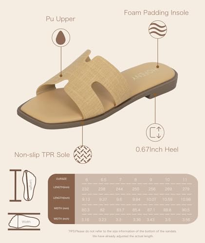 Womens Slip On Flat Sandals Soft Leather Open Toe Slide for Summer Dressy3