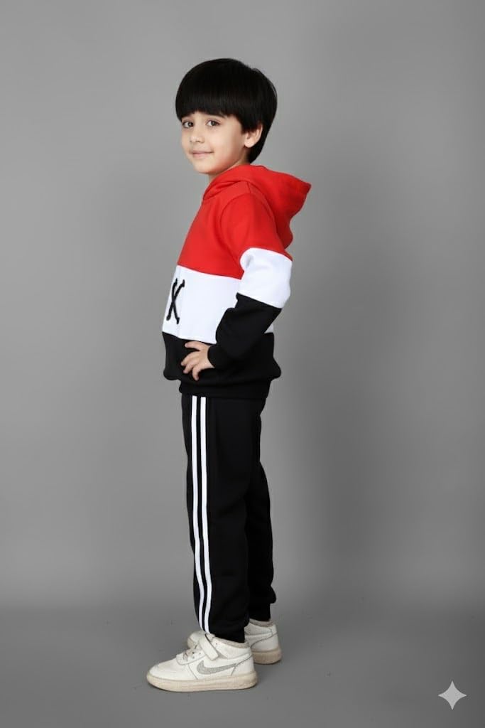 Ameeha Winter Hoodie Baby Boys & Baby Girls Casual Track Suit Stylish & Regular Fit Track Suit (4-5 YEARS) 1